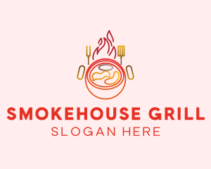 Red Grill Barbecue logo design