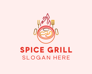 Red Grill Barbecue logo design