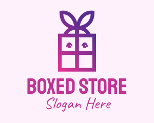 Violet Present Gift Box logo design