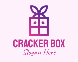 Violet Present Gift Box logo design