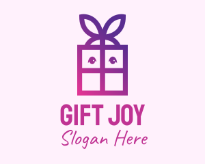 Violet Present Gift Box logo design