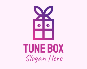 Violet Present Gift Box logo design