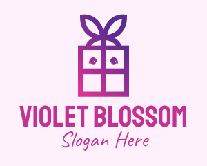 Violet Present Gift Box logo design