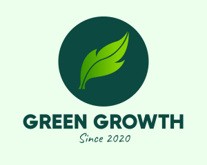 Green Organic Leaf logo design