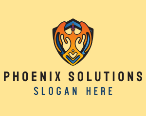 Phoenix Bird Shield logo design