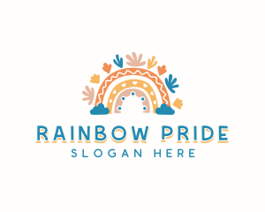 Boho Kindergarten Rainbow logo design