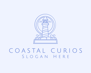 Coastal Lighthouse Tower logo design