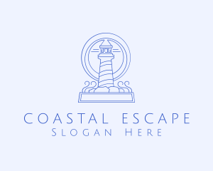 Coastal Lighthouse Tower logo design