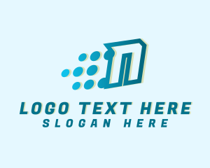 Modern Tech Letter N logo