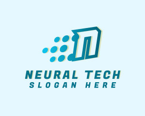 Modern Tech Letter N logo design