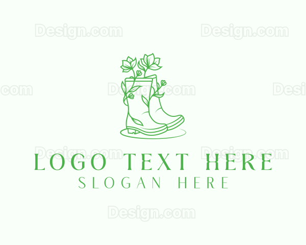 Lawn Landscaper Boots Logo