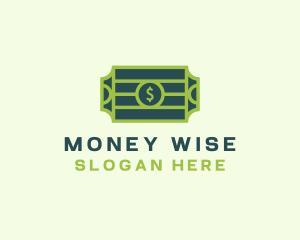 Money Ticket Dollar logo design