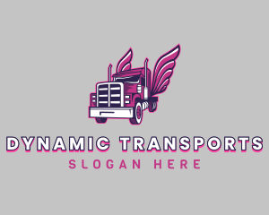 Pink Wings Trucking logo design