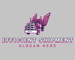 Pink Wings Trucking logo design