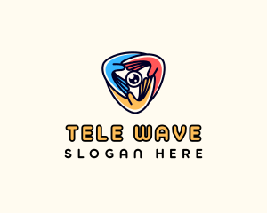 Multicolor Hand Camera Lens logo design