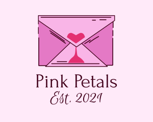 Romantic Envelope Hourglass logo design