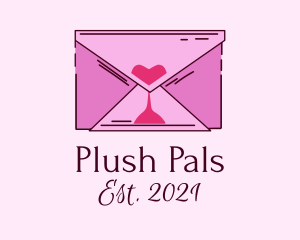 Romantic Envelope Hourglass logo design