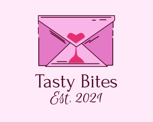 Romantic Envelope Hourglass logo