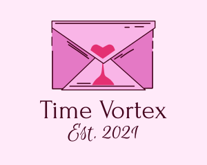 Romantic Envelope Hourglass logo