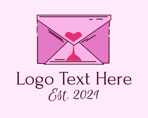 Romantic Envelope Hourglass logo