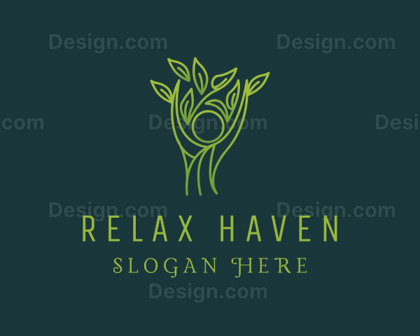 Wellness Human Leaves Logo