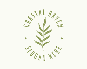 Tropical Fern Leaf Plant logo design