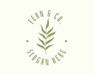 Tropical Fern Leaf Plant logo design
