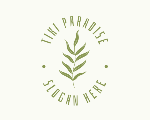 Tropical Fern Leaf Plant logo design