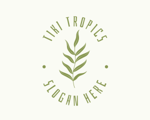 Tropical Fern Leaf Plant logo design