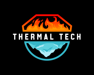 Fire Ice Hvac Thermal logo design