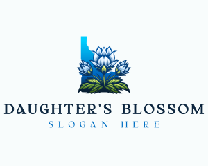 Bitterroot Flower Plant logo design