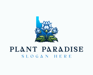 Bitterroot Flower Plant logo design