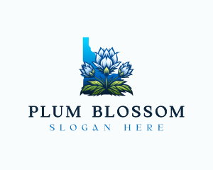 Bitterroot Flower Plant logo design