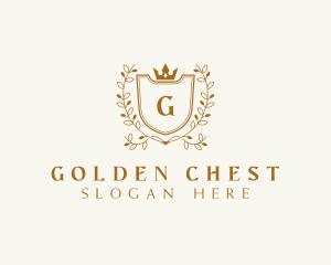 Floral Crown Shield  logo design