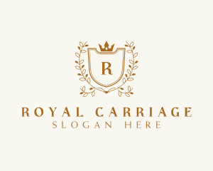 Floral Crown Shield  logo design