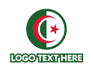 Circle - Circle Algeria Flag logo design