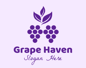 Purple Organic Grapes logo design