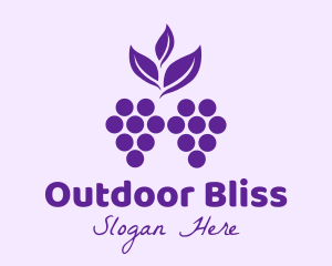 Purple Organic Grapes logo design