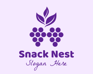 Purple Organic Grapes logo design