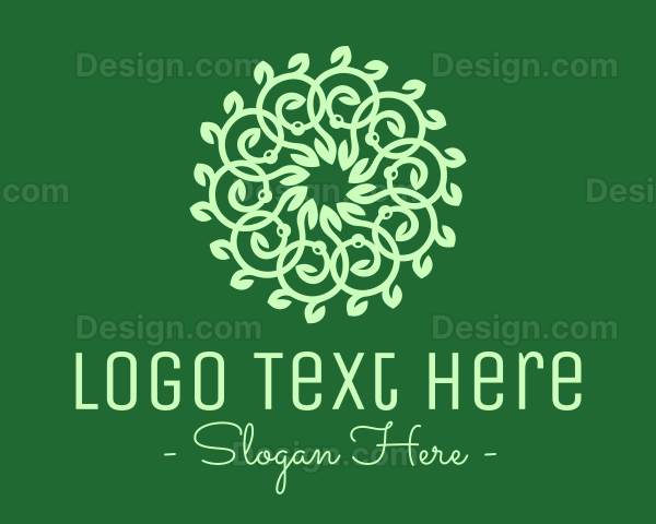 Green Ornamental Flower Logo