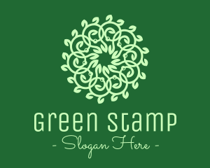 Green Ornamental Flower logo design