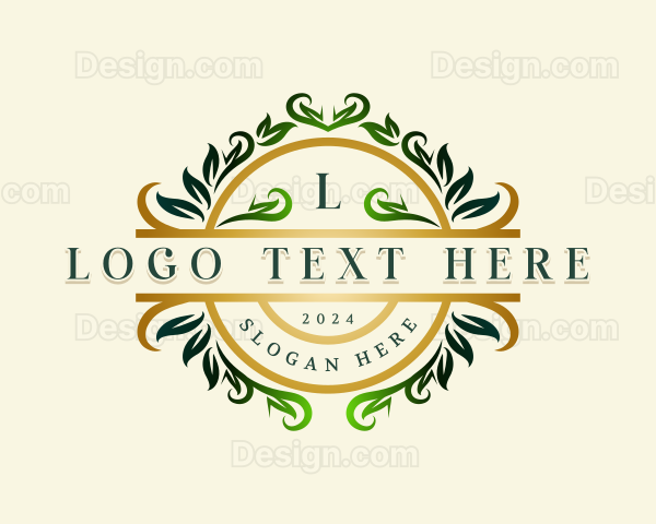 Elegant Botanical Wreath Logo