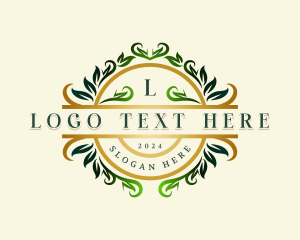 Elegant Botanical Wreath logo