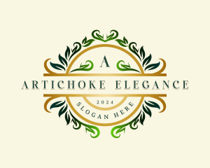 Elegant Botanical Wreath logo design