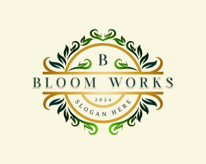 Elegant Botanical Wreath logo design