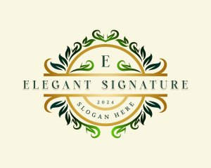 Elegant Botanical Wreath logo design