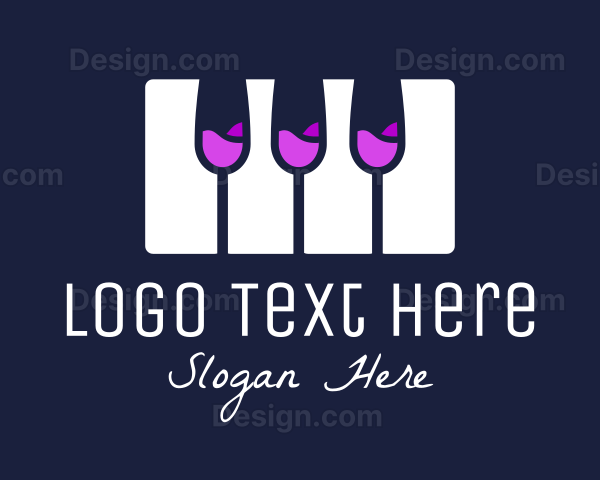 Champagne Piano Keyboard Logo