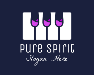 Champagne Piano Keyboard logo design