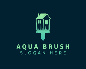 Paint Brush House Renovation logo design