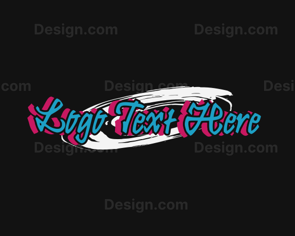 Cool Neon Graffiti Wordmark Logo